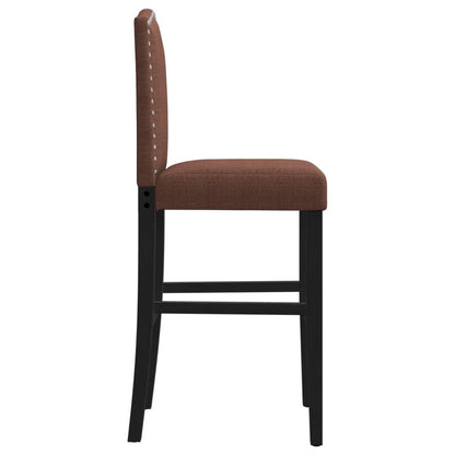 Bar Chair Brown and Black Solid rubber wood, fabric (100% polyester)