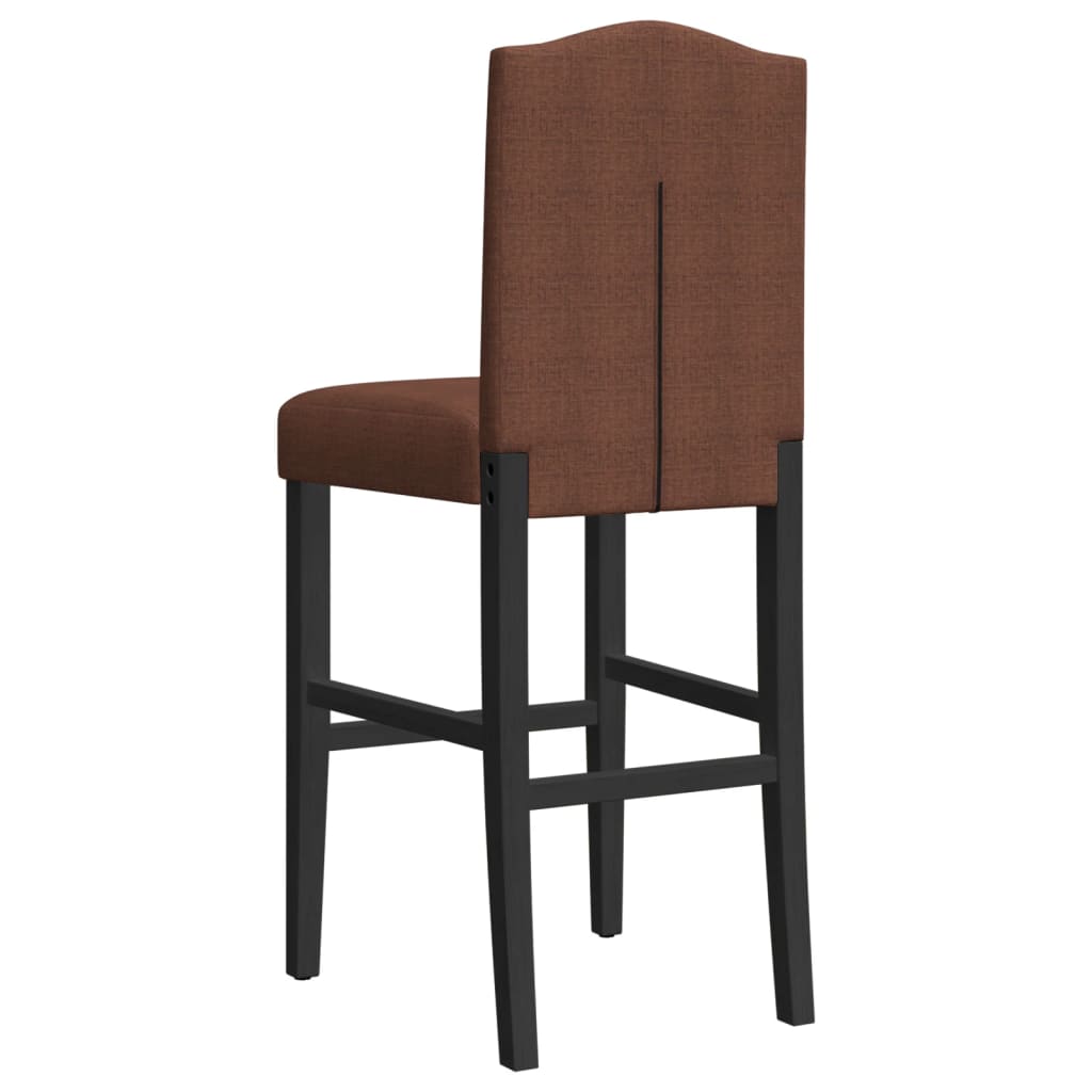 Bar Chair Brown and Black Solid rubber wood, fabric (100% polyester)