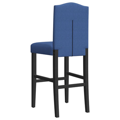 Bar Chair Blue and Black Solid rubberwood, fabric (100% polyester)
