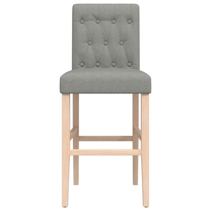 Bar Chair Light grey Solid rubber wood, fabric (100% polyester), foam