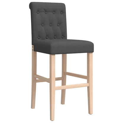 Bar Chair Dark grey Solid rubber wood, fabric (100% polyester)