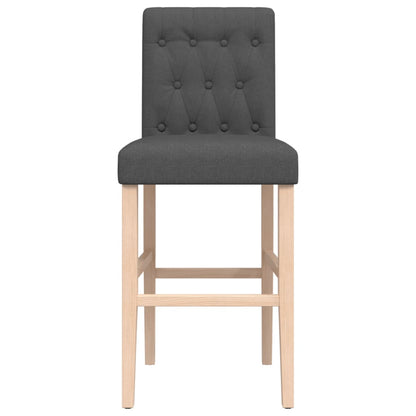 Bar Chair Dark grey Solid rubber wood, fabric (100% polyester)