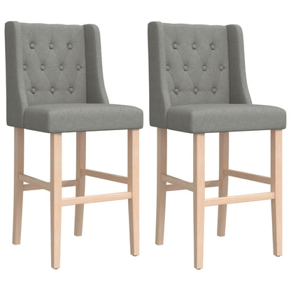 Bar Chair Light Grey Fabric (100% polyester) and Solid Rubber Wood