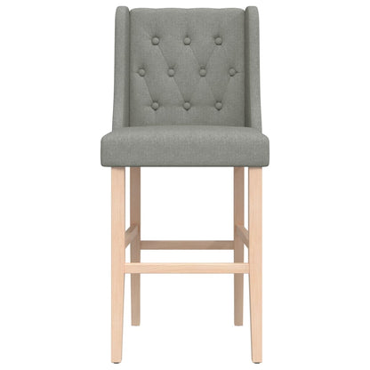 Bar Chair Light Grey Fabric (100% polyester) and Solid Rubber Wood