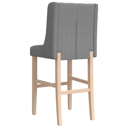 Bar Chair Light Grey Fabric (100% polyester) and Solid Rubber Wood