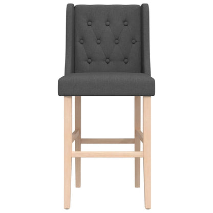 Bar Chair Dark grey Solid rubber wood, fabric (100% polyester), foam
