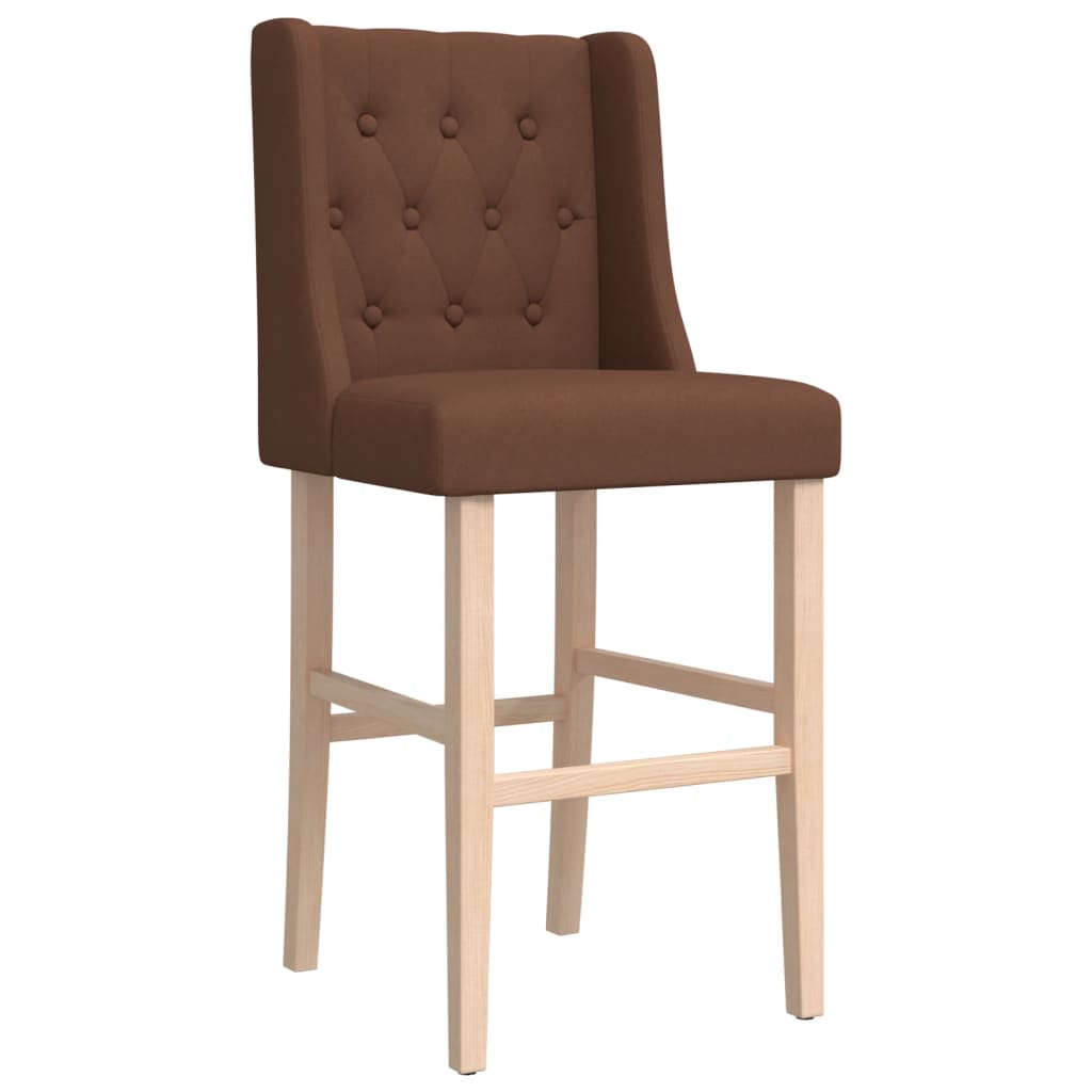 Bar Chair Brown Solid rubber wood, fabric (100% polyester) Standard