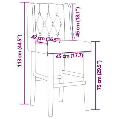 Bar Chair Brown Solid rubber wood, fabric (100% polyester) Standard