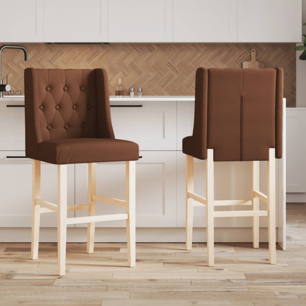 Bar Chair Brown Solid rubber wood, fabric (100% polyester) Standard