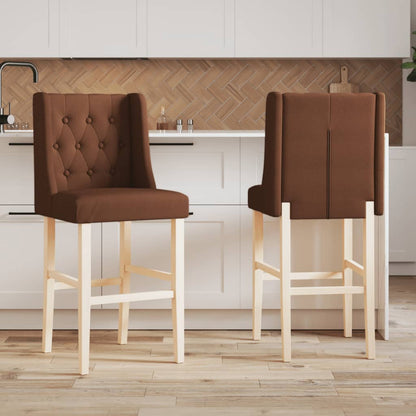 Bar Chair Brown Solid rubber wood, fabric (100% polyester) Standard