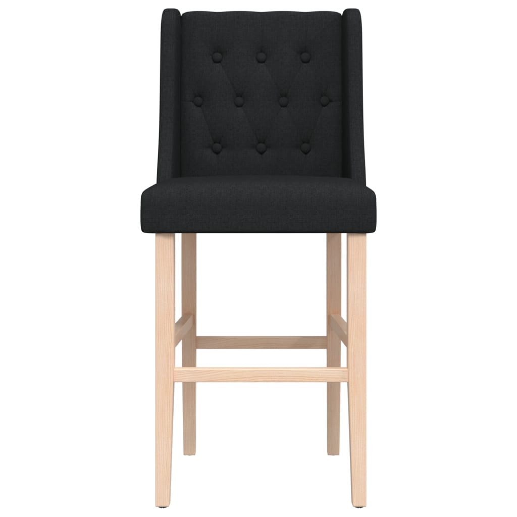 Bar Chair Black Solid rubber wood, fabric (100% polyester), foam