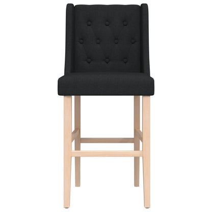 Bar Chair Black Solid rubber wood, fabric (100% polyester), foam