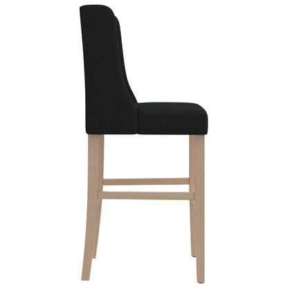 Bar Chair Black Solid rubber wood, fabric (100% polyester), foam