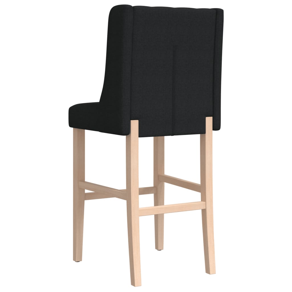 Bar Chair Black Solid rubber wood, fabric (100% polyester), foam