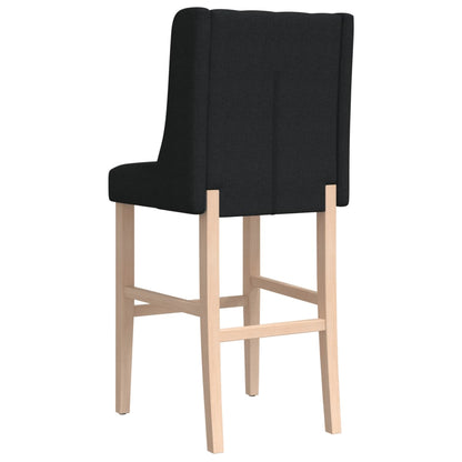 Bar Chair Black Solid rubber wood, fabric (100% polyester), foam
