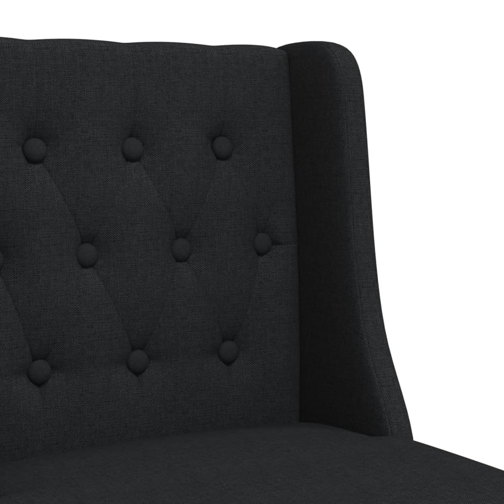 Bar Chair Black Solid rubber wood, fabric (100% polyester), foam