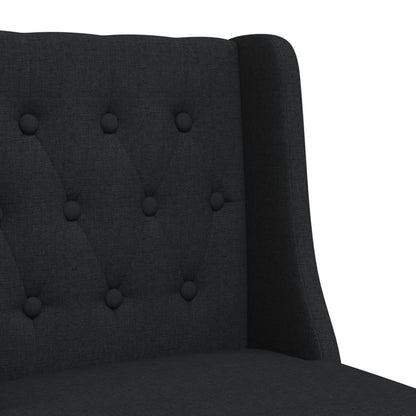 Bar Chair Black Solid rubber wood, fabric (100% polyester), foam
