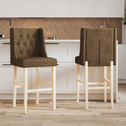 Bar Chair Taupe Solid rubber wood, fabric (100% polyester) Standard