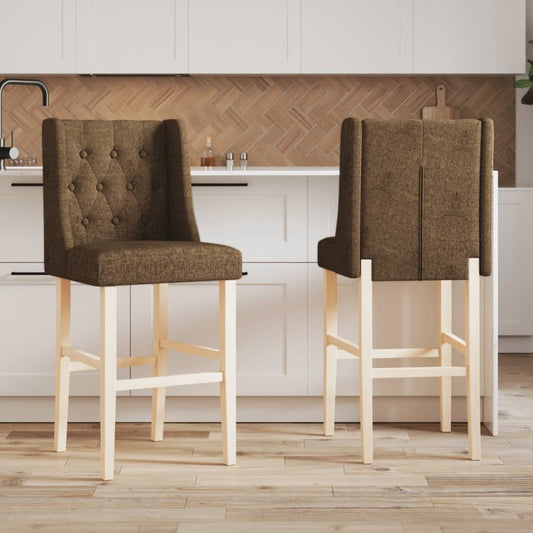 Bar Chair Taupe Solid rubber wood, fabric (100% polyester) Standard
