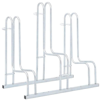 Bicycle Stand for 3 Bikes Floor Freestanding Galvanized Steel