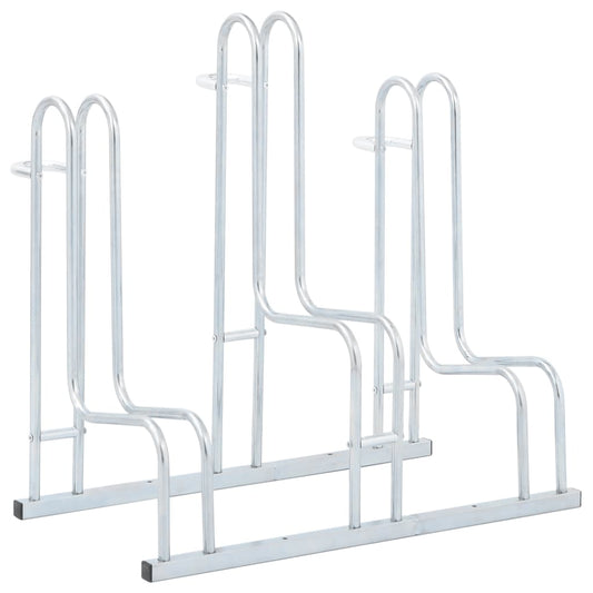 Bicycle Stand for 3 Bikes Floor Freestanding Galvanized Steel