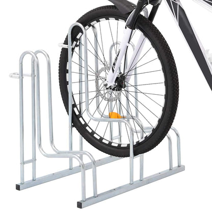 Bicycle Stand for 3 Bikes Floor Freestanding Galvanized Steel