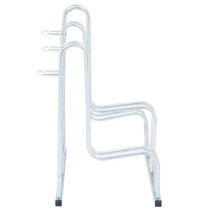 Bicycle Stand for 3 Bikes Floor Freestanding Galvanized Steel