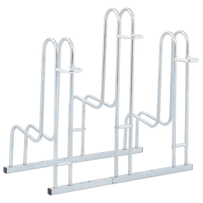 Bicycle Stand for 3 Bikes Floor Freestanding Galvanized Steel