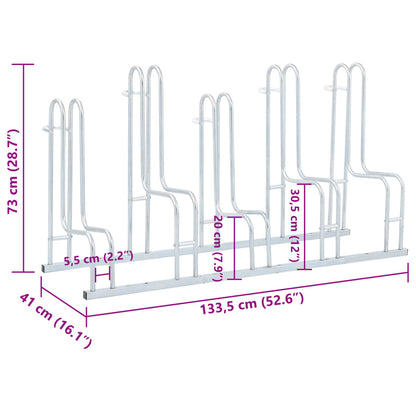 Bicycle Stand for 5 Bikes Floor Freestanding Galvanized Steel