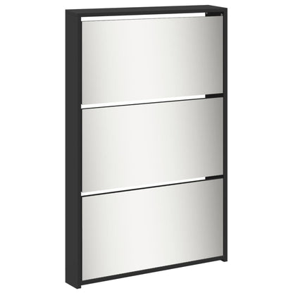 Shoe Cabinet Black Engineered wood, glass Medium Shoe Cabinet