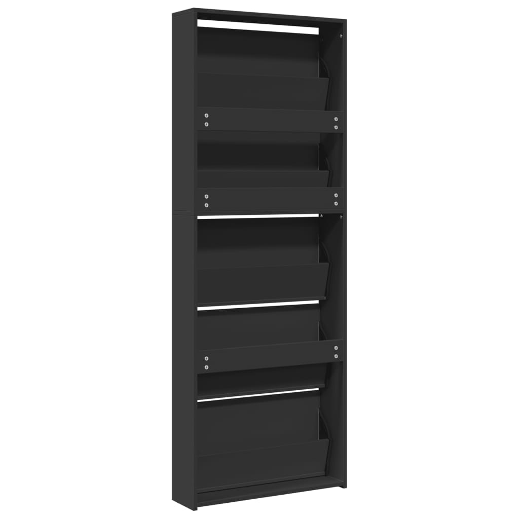 Shoe Cabinet Black Engineered wood, glass Medium Shoe Cabinet