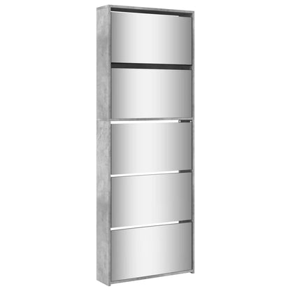 Shoe Cabinet Concrete grey Engineered wood 24.8 x 6.7 x 66.7 in