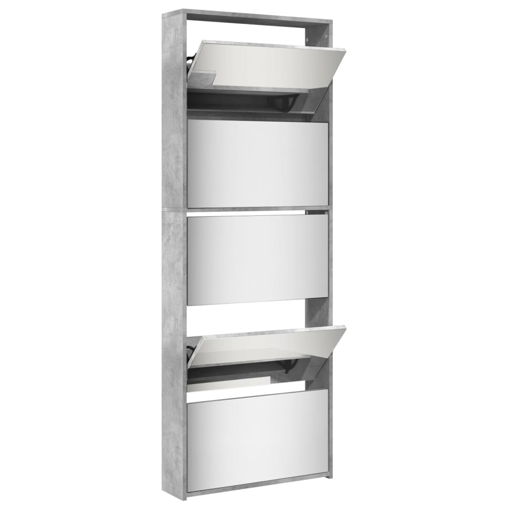 Shoe Cabinet Concrete grey Engineered wood 24.8 x 6.7 x 66.7 in