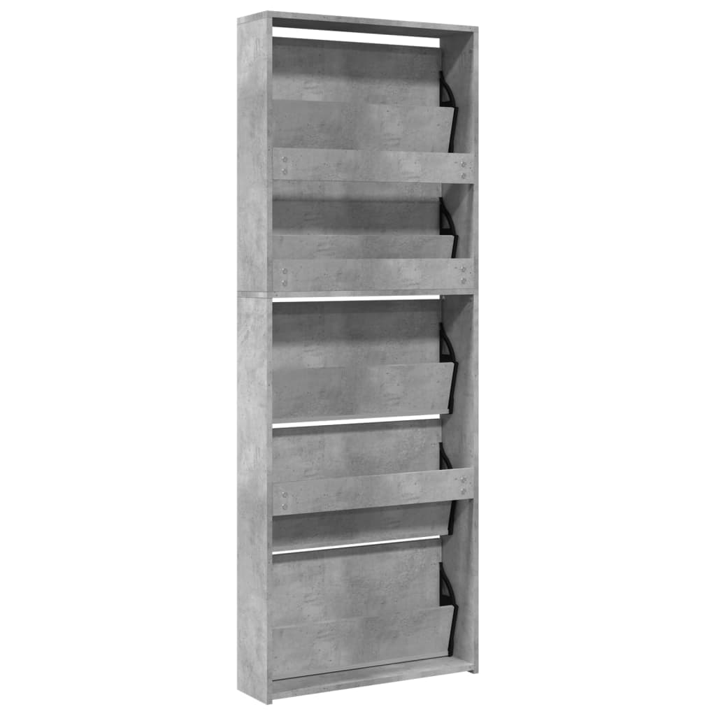 Shoe Cabinet Concrete grey Engineered wood 24.8 x 6.7 x 66.7 in