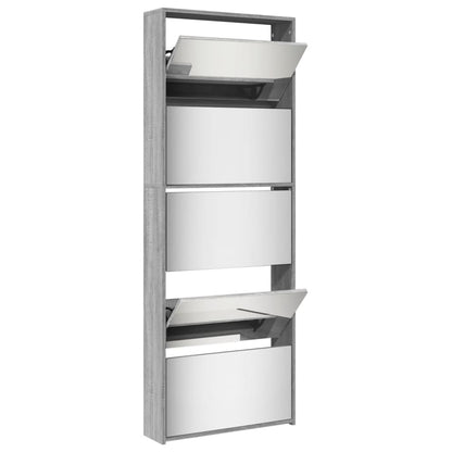 Shoe Cabinet Grey Sonoma Engineered Wood, Glass