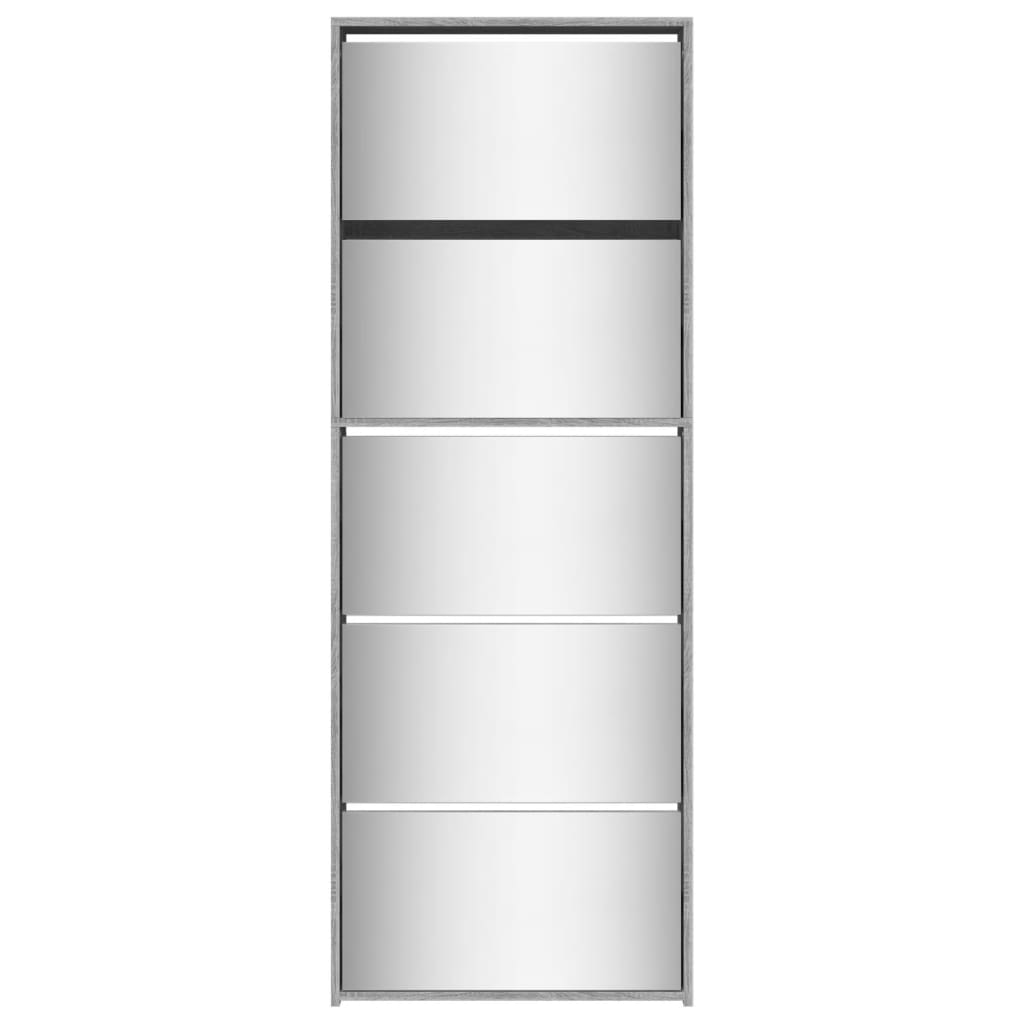Shoe Cabinet Grey Sonoma Engineered Wood, Glass