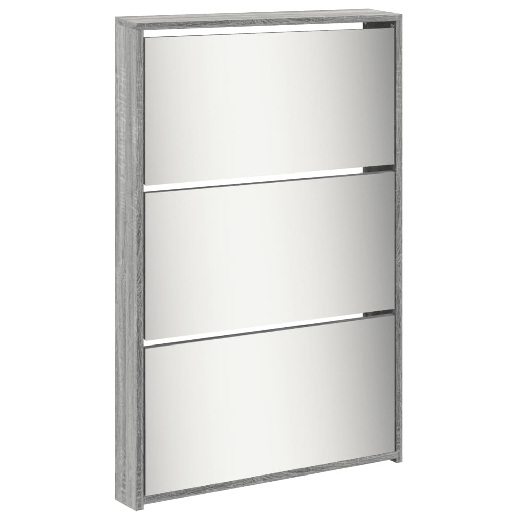 Shoe Cabinet Grey Sonoma Engineered Wood, Glass