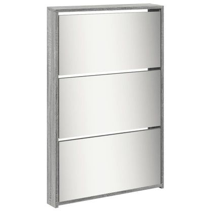 Shoe Cabinet Grey Sonoma Engineered Wood, Glass