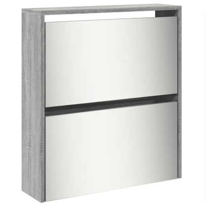 Shoe Cabinet Grey Sonoma Engineered Wood, Glass