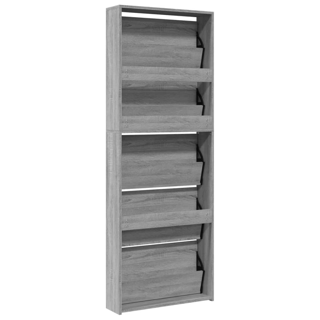 Shoe Cabinet Grey Sonoma Engineered Wood, Glass