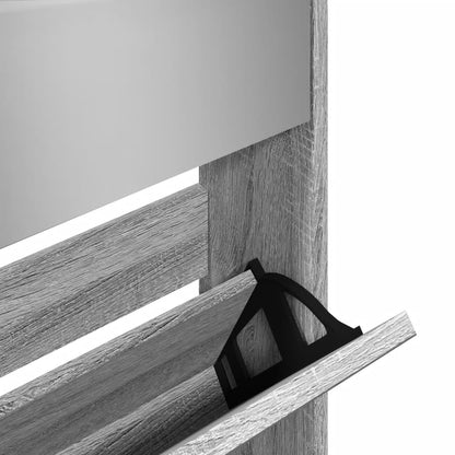 Shoe Cabinet Grey Sonoma Engineered Wood, Glass