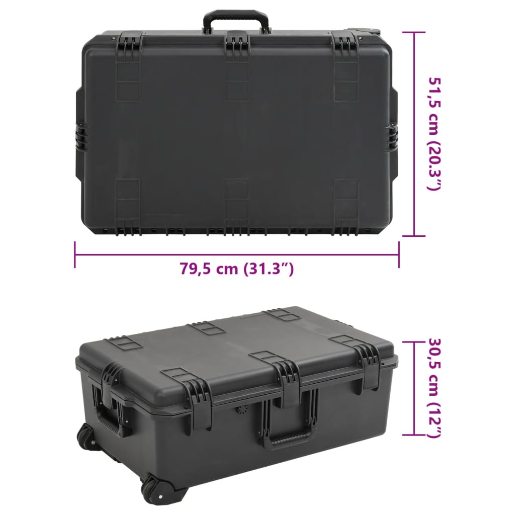 Portable Flight Case Black 31.3"x20.3"x12" PP