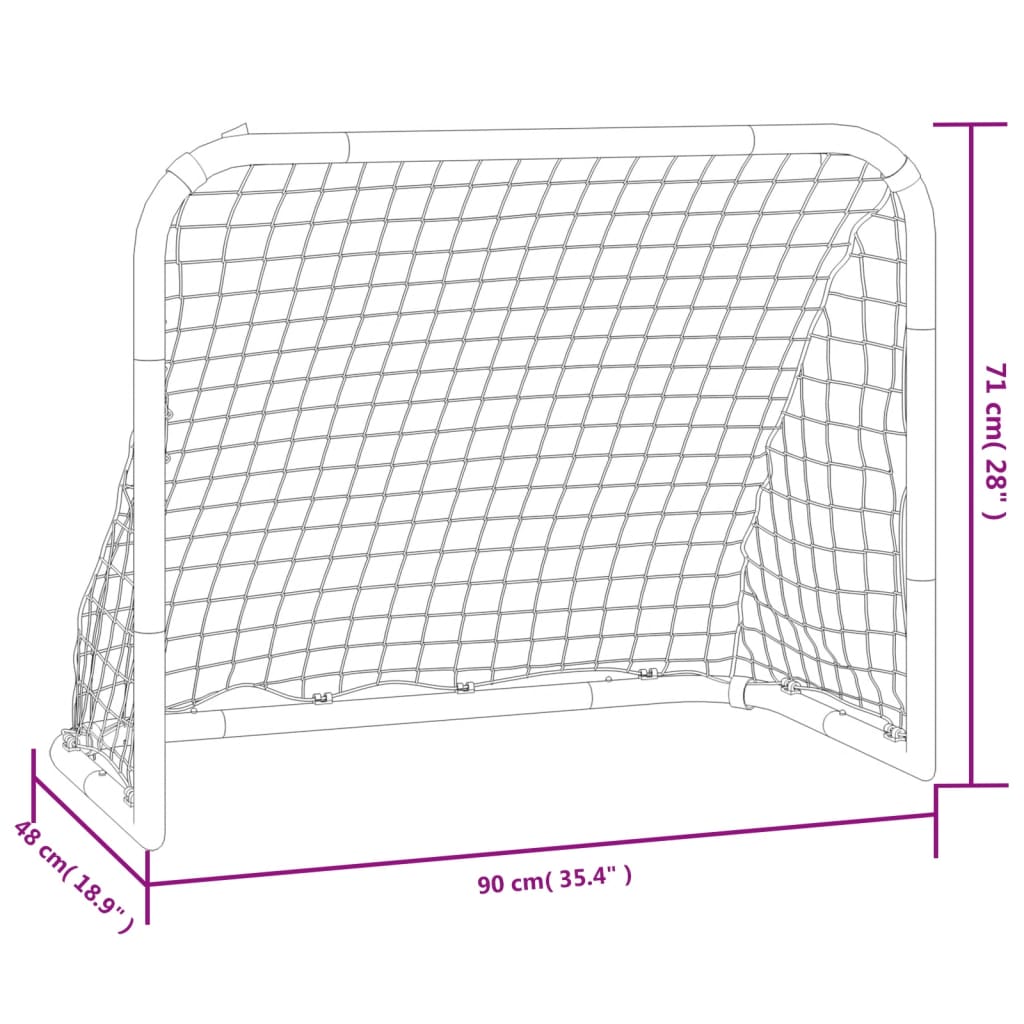 Soccer Goal with Net Red and Black 35.4x18.9x28.0" Steel