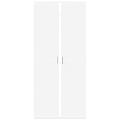 Shoe Cabinet White Engineered Wood 70.1 in x 31.5 in x 15.4 in