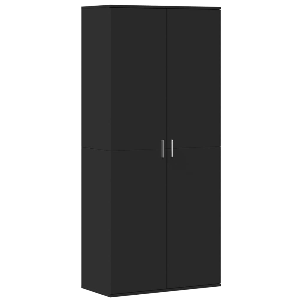 Shoe Cabinet Black Engineered Wood 69.3 in Tall Shoe Cabinet