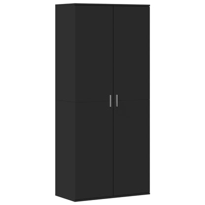 Shoe Cabinet Black Engineered Wood 69.3 in Tall Shoe Cabinet