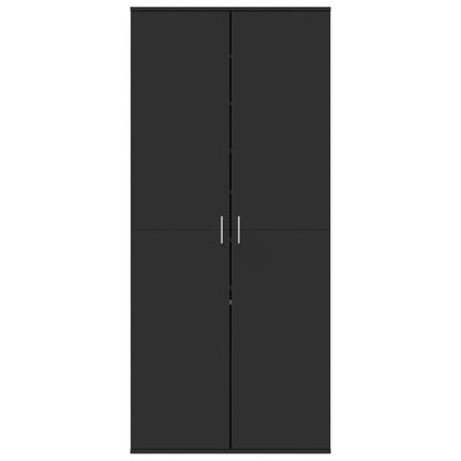 Shoe Cabinet Black Engineered Wood 69.3 in Tall Shoe Cabinet