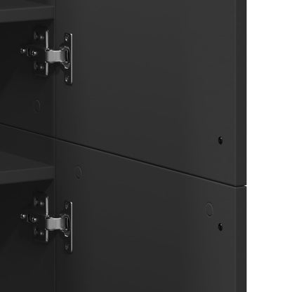 Shoe Cabinet Black Engineered Wood 69.3 in Tall Shoe Cabinet