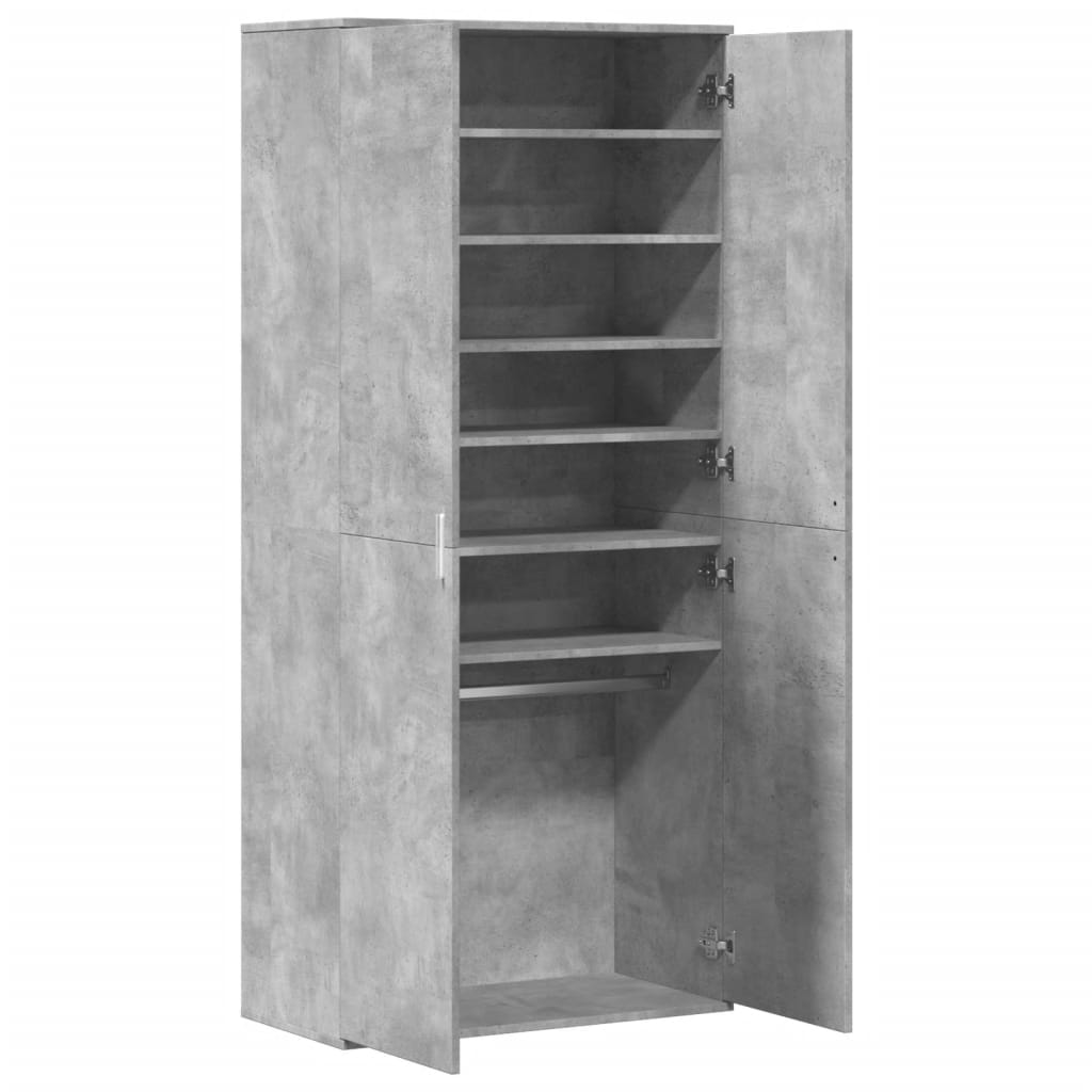 Shoe Cabinet Concrete Grey Engineered Wood 31.5x15.4x70.1 in