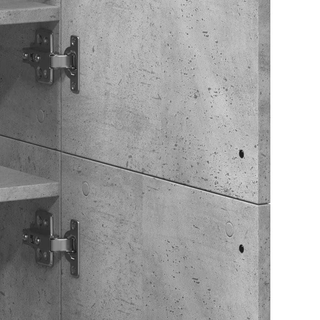 Shoe Cabinet Concrete Grey Engineered Wood 31.5x15.4x70.1 in